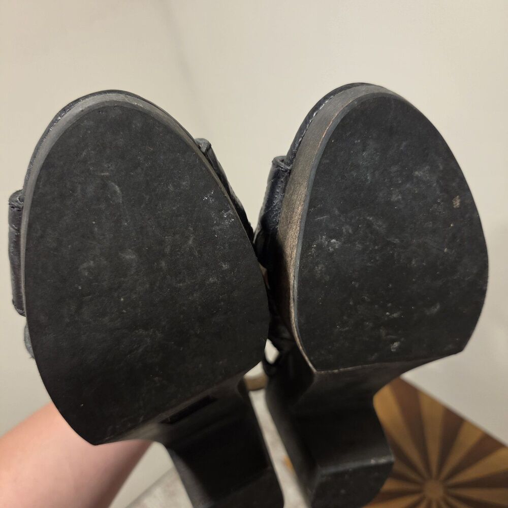 Patricia Nash Viola Black Tooled Leather Sandals Heels Rustic Sz 8.5M MRSP 169 - Picture 13 of 13